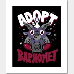 Adopt a Baphomet - Creepy Cute Cartoon - Kawaii Goth Posters and Art